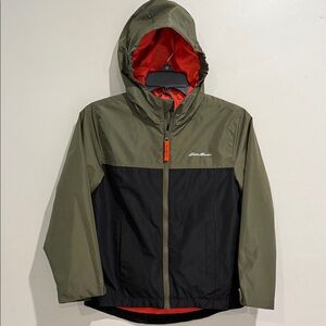 Eddie Bauer Kids' Green and Black Raincoat Size 7/8